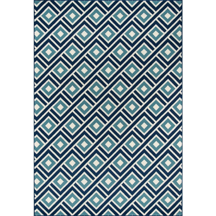 Oliver Turnbow Geometric Blue Indoor/Outdoor Area Rug & Reviews